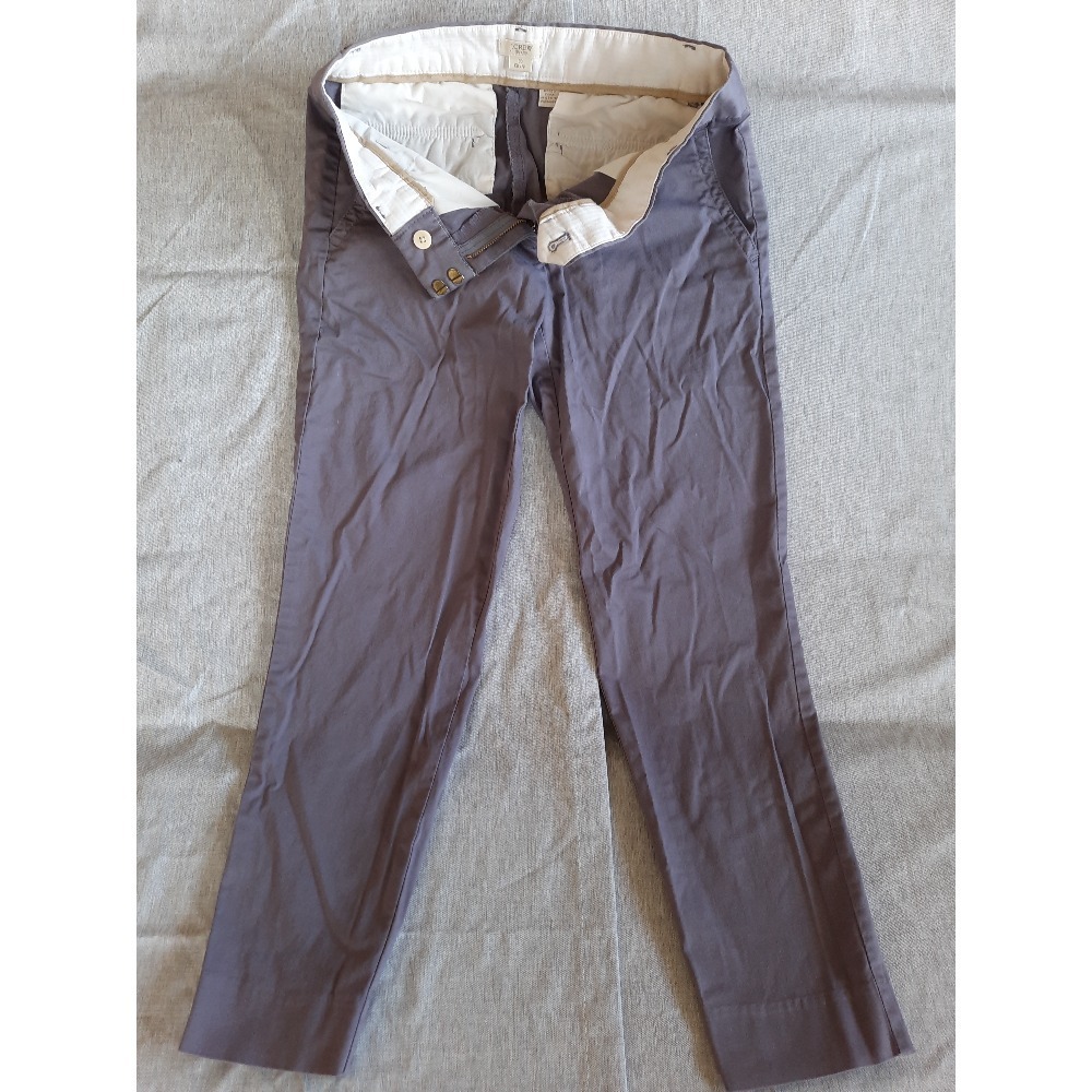 J. Crew Stretch Women's 00 City Fit Tapered Flat Front Ankle Pants Cotton Blend